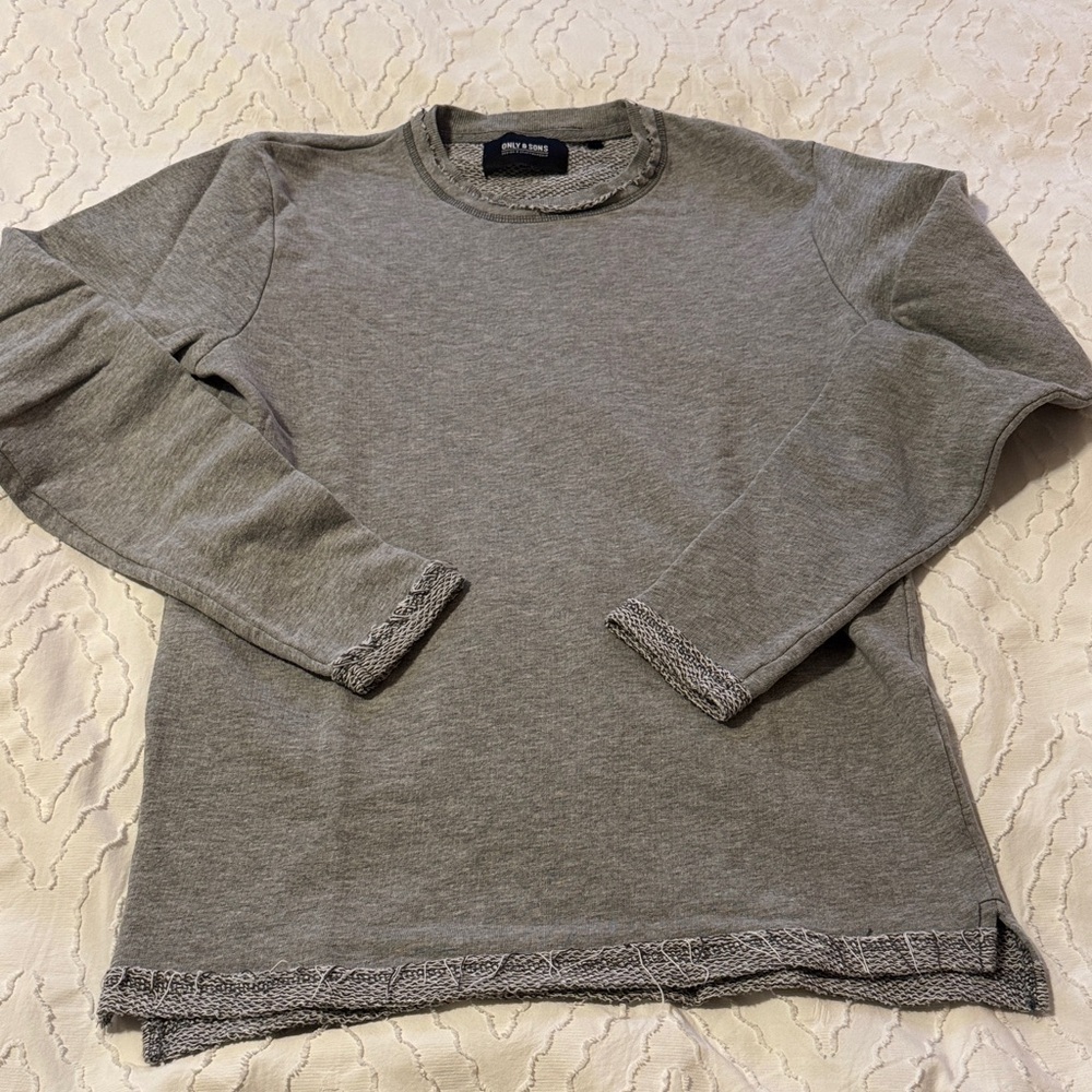 ONLY & SONS Heather Gray Crewneck Sweater